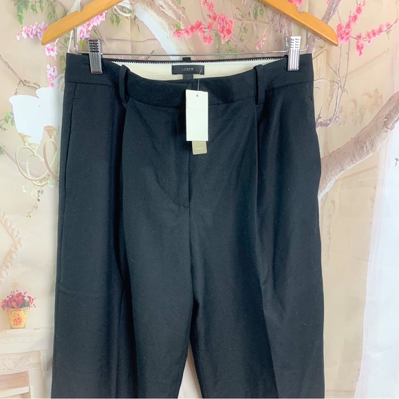 NEW J Crew Wool Pleated Front Trousers in black - Picture 2 of 9